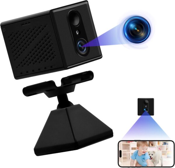 Nisanuki Cámara Espía WiFi, Mini Camara Oculta Inalambricas 1080P HD, 130° Micro Interior/Exterior Mini Cámaras de Vigilancia con Audio bidireccional Visión Nocturna Detección De Movimiento