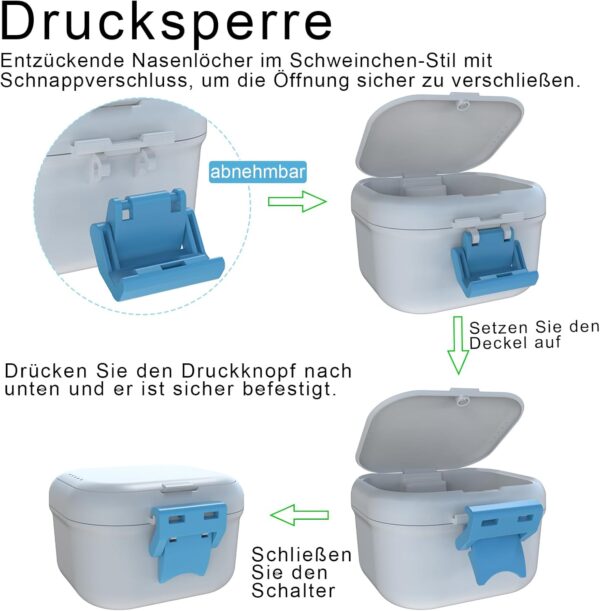 BVN Caja de prótesis a prueba de fugas, almacenamiento de transporte mejorado, caja de baño de dientes con filtro, bandeja para los dientes para remojar las dentaduras postizas, estuche de limpieza de - Image 4