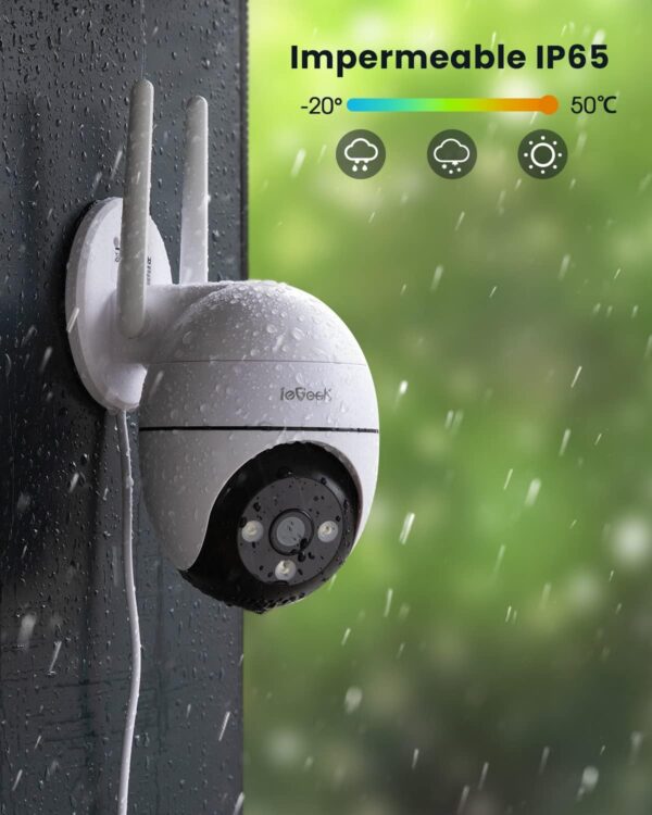 ieGeek 2K Camara Vigilancia WiFi Exterior con Eléctrico, PTZ 355°, Detección de Humano, Seguimiento Automático, Visión Nocturna Color, Alarma de Luz y Sonido, Grabación Continua, Compatible Alexa - Image 9