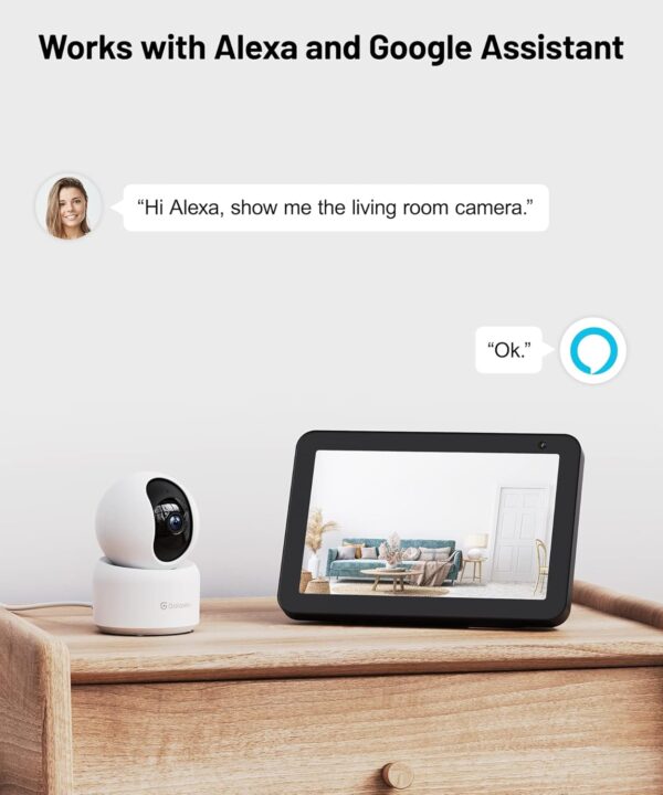 GALAYOU 2K Cámara Vigilancia WiFi Interior Camara Vigilancia Bebé IP con Vista de 360°, Detección de Movimiento, 24/7 Grabación en Tarjeta SD y Audio Bidireccional, Compatible con Alexa, G2 (2pack) - Image 8