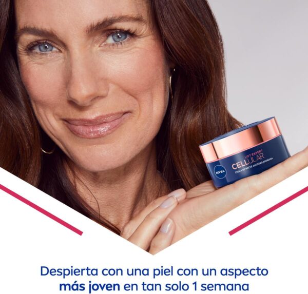 NIVEA Cellular Expert Lift Crema de Noche Antiedad Avanzada (1 x 50 ml), crema facial de noche con bakuchiol puro, crema antiarrugas con ácido hialurónico, crema antiedad - Image 2