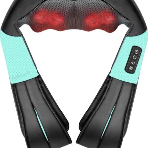Nekteck 3D masajeador cervical y espalda con calor relajante, shiatsu de tejido profundo masajeador cervical, hombro, espalda y masajeador de cuello Para uso en el hogar, oficinas y automóviles