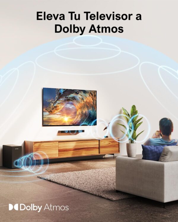 ULTIMEA Dolby Atmos Barra De Sonido para TV, Potencia Máxima 190W, BASSMX, 3D Sonido Envolvente, 2.1 Barra Sonido con Subwoofer, Diseño Compacto Cine En Casa PC Soundbar, 5.3 Bluetooth, Nova S50 - Image 2