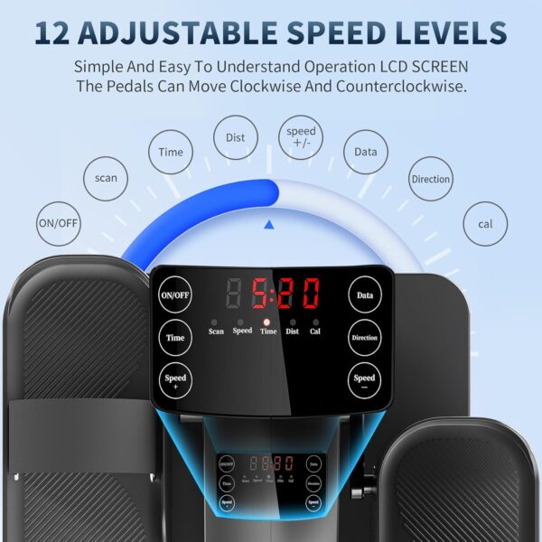 HOFTME Mini Eliptica Electrica,Pedales Estaticos Personas Mayores,Pedaleador Electrico,Ejercitador de Piernas Para Anciano,Elíptica Portátil Ultra Silenciosa,Bicicleta Eliptica Fitness Para Casa - Image 5