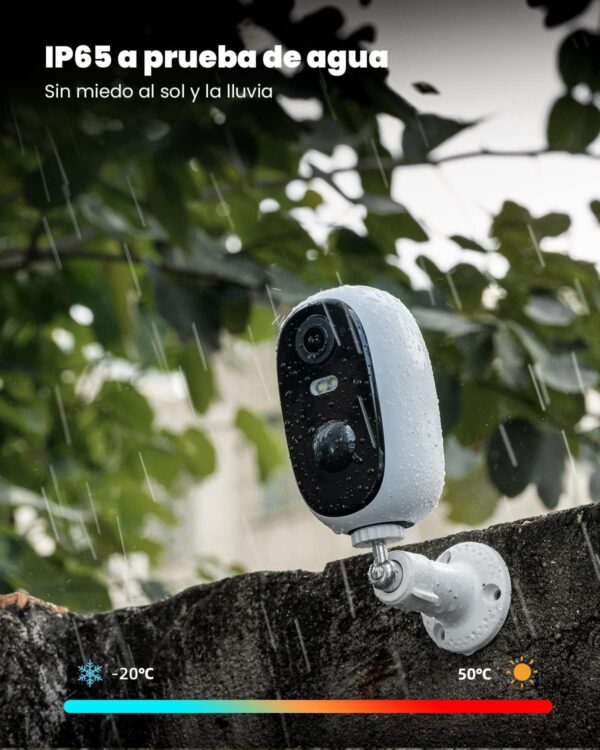 ieGeek 2K Camara Vigilancia WiFi Exterior/Interior sin Cables, Batería Recargable de 5200 mAh, Cámara IP de Seguridad con Impermeable, Detección de Movimiento PIR, Visión Nocturna, Audio de 2 Vias - Image 8