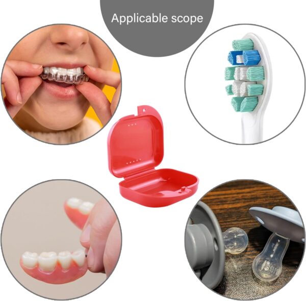 6 Piezas Caja ortodoncia,Caja ferula dental,Caja de baño para dentadura postiza,Caja dentadura postiza,Para proteger los dientes con agujeros de ventilación, caja de dentadura de ortodoncia - Image 6