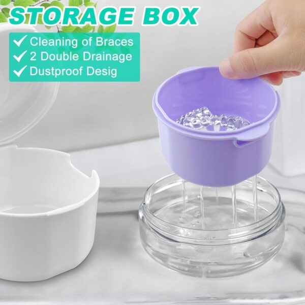 ADNEWX 2 Caja Ferula Dental, Portátil Caja Aparato Dental con Espejo, Cepillo de Dientes, Herramienta de Extracción para Dentaduras Postizas, Cuidado de Aparatos Ortopédicos, Almacenamiento - Image 5
