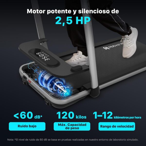 Mobvoi Home Treadmill SE Cinta de Correr Plegable 3 en 1 2.5 HP Compact Portable Under Desk Running Walking Machine con Control Remoto Pantalla LED para el hogar y la Oficina 120KG 12 KM/H - Image 4