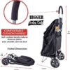 dbest products Bigger Carrito Dolly, Negro de Compras Plegable Carro de comestibles - Image 4