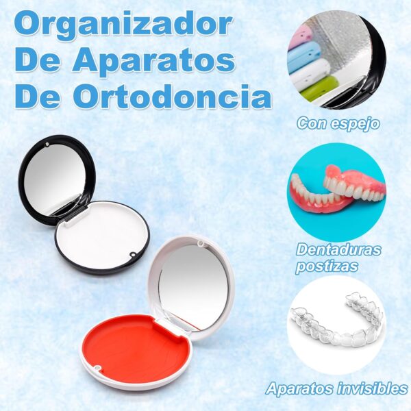BORISCA 2 Piezas Caja Ferula Dental, Caja Dentadura Postiza con 2 Herramientas Ortodoncia, Portátil Funda Invisible Caja Aparato Dental Magneticamente Invisible Caja Dentadura Postiza (B) - Image 3
