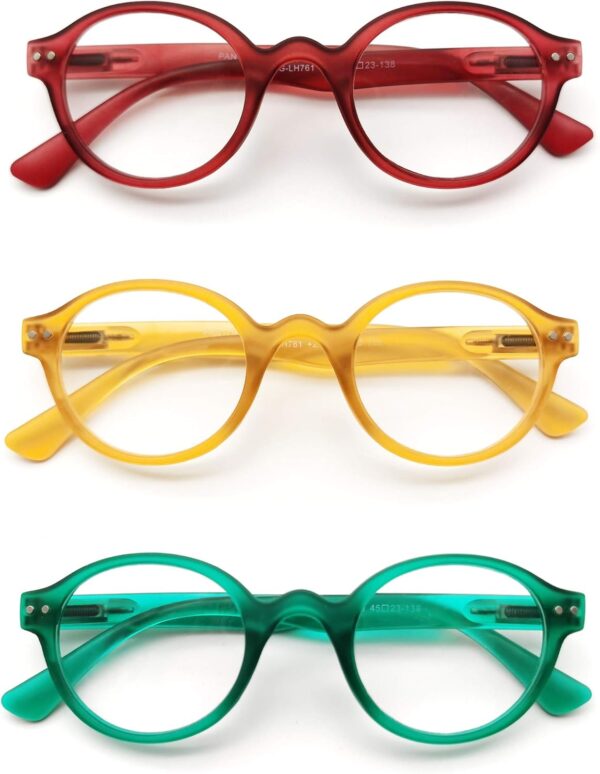 PANTONA-Gafas de lectura Redondas（Paquete 3 pares）. Gafas Presbicia Vista Cansada Retro para Hombre y Mujer.