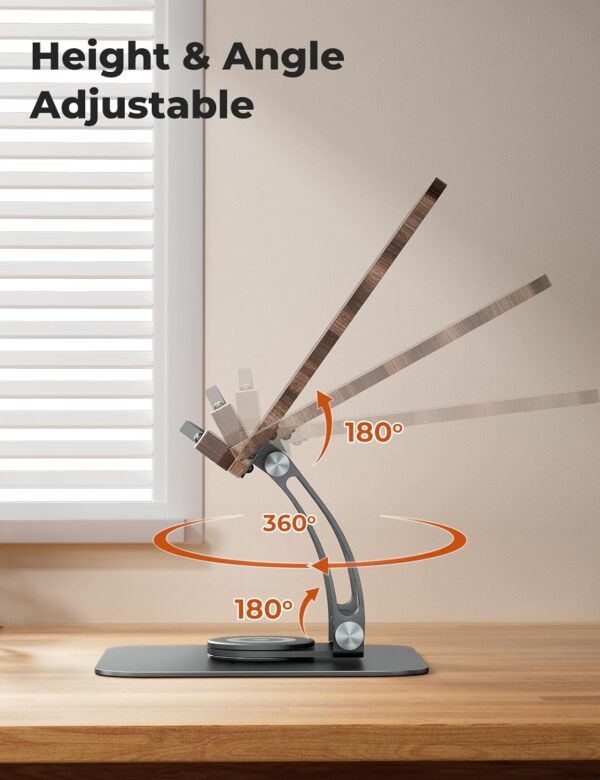 Tounee Soporte de Libro para Lectura con base giratoria de 360°, Elige para los lectores-Gris - Image 5