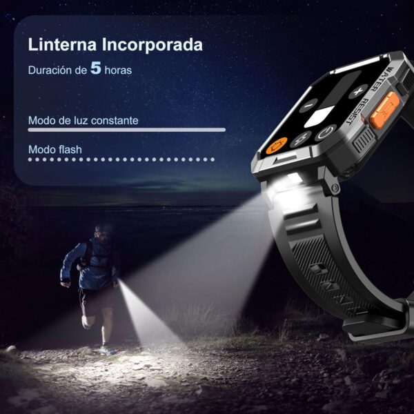 Blackview Reloj Inteligente Hombre - Llamadas Bluetooth, 2.01” Smartwatch Hombre con Linterna, Brújula, Pulsómetro, Monitor de Sueño, Podómetro, Notificación, Pulsera Actividad 100+ Modos Deportivos - Image 5