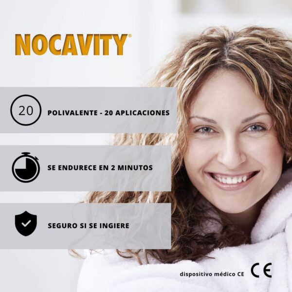 Nocavity - Kit de relleno dental temporal - Aísla la cavidad dental y reduce el dolor en caso de pérdida de empastes, pequeñas caries y dientes rotos - Image 3