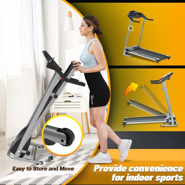 FYC Cinta de correr plegable para apartamentos pequeños, máquina eléctrica para gimnasio en casa, entrenamiento de fitness, caminar, fácil de instalar, ahorra espacio - Image 5