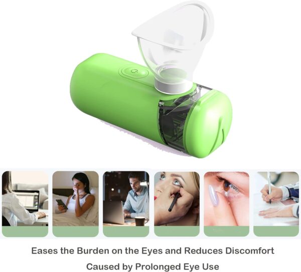 Fututech Mini Nebulizador Ocular Recargable Masajeador de Ojos Atomizador Eléctrico Portátil Spa para Ojos Alivio de la Fatiga Nebulizer for Eye (Blanco)