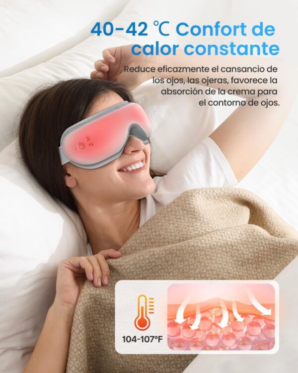 RENPHO Eyeris 1- Masajeador de ojos con calor, Música Bluetooth, Masaje vibratorio,Plegable masajeador ocular para aliviar la tensión ocular Ojos secos Mejorar el sueño regalo dia de la madre - Image 3