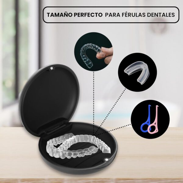 Estuche para Férulas Dentales - Caja para Alineadores Invisibles, Fundas Dentales, Invisaling - Kit para Guardar Aparatos Dentales de Ortodoncia Invisible (Negro) - Image 3