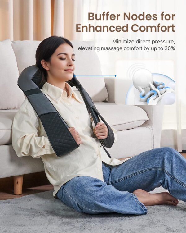 RENPHO Masajeador de Cuello y Hombros con Calor, Shiatsu Masajeador Cervical y Espalda, 3D Rotación, Masaje Eléctrico de Tejido Profundo, Relajación para Cuello y Hombros en Casa, Oficina o Coche - Image 3