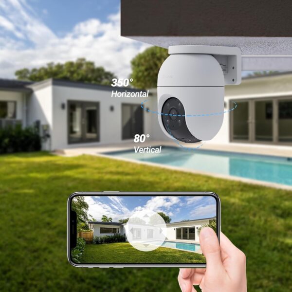 EZVIZ Cámara Vigilancia WiFi Exterior 360°,1080P Cámara IP de Seguridad,Visión Nocturna a Color,Detección IA de Personas,Seguimiento Zoom Auto,Audio Bidireccional,Sirena, Alexa/Google,C8c 2MP - Image 4