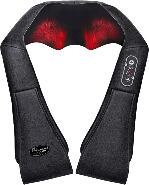 Masajeador de Cuello y Hombros, Shiatsu Masajeador Cervical Eléctrico con Función de Calor, Masajeador Espalda de 3 Posiciones Ajustables, para Relajación de Fatiga el Hogar y la Oficina