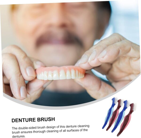 HAPINARY 4 Uds Cepillo De Para Dentaduras Postizas Para Ancianos Cepillo De Para Gomas Cepillo Limpiador Para Dentaduras Postizas Cepillos De Para Aparatos - Image 6