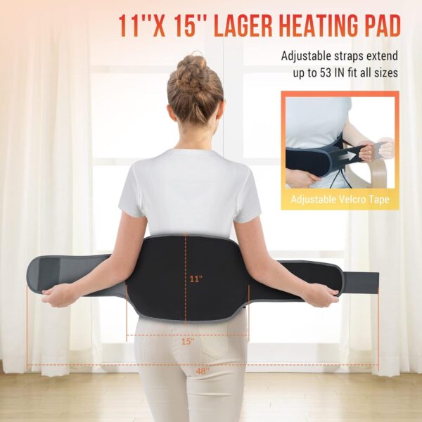 Snailax Cinturón calefactor para espalda cuello abdomen, cinturón calefactor eléctrico con masaje por vibración, cinturón calefactor portátil con desconexión automática, regalos para mujeres, hombres - Image 6