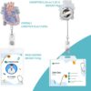 Dimeho Soporte para insignia cardíaca carrete retráctil con forma de corazón clip para tarjeta de identificación anatomía divertido soporte para etiqueta de nombre de enfermera pediatría enfermería - Image 3