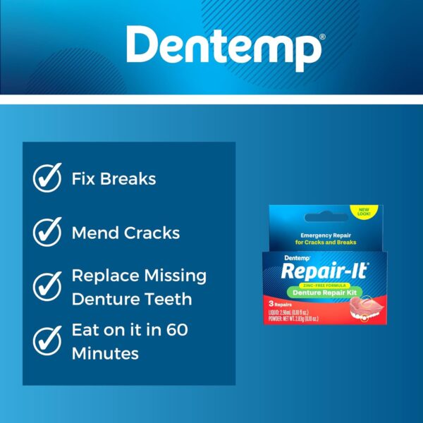 D.O.C. Repair-It Advanced Formula Kit de reparación de dentaduras postizas 3 ea Pack-2 - Image 5