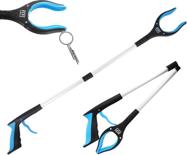 PEPE - Pinza Brazo Recoge Objetos Plegable, Brazo con Pinza Larga para Alcanzar Objetos, Alcanzador de Objetos, Pinzas Ergonomicas Largas para Recoger Objetos, Pinza de Agarre con Imán