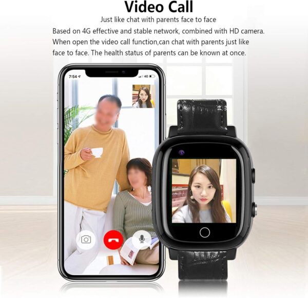 Reloj Inteligente con GPS 4G para niños Mayores, Monitor de presión ​Arterial de frecuencia cardíaca IP67 Impermeable rastreador SOS GPS Alzheimer Anti-perdida Relojes Regalo para papá mamá - Image 6