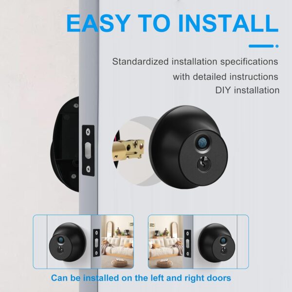 Cerradura conectada con Metafort Cerradura Electrónica - Entrada sin Llave, Smart Lock con Fingerprint, Control de APP, Llaves, Bluetooth para el hogar, hotel, oficina y apartamento - Image 5