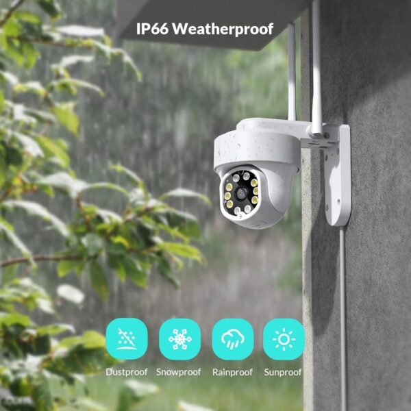 NETVUE Camara Vigilancia WiFi Exterior, Domicilio FHD Vista a 360° y Audio Bidireccional, Interior y Detección de Movimiento, Visión Nocturna en Color - Image 8
