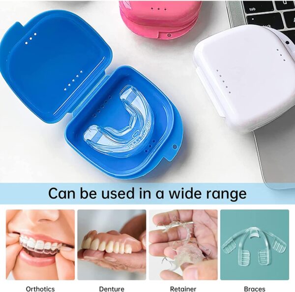 AidShunn Retainer Box Denture Cleaner Invisalign Case Teeth Retainers Denture Bath Slim Orthodontic Dental Case for Bleaching Trays,Mouth, Guard, Brace, Ear Plugs, Chewies Invisalign - Image 5