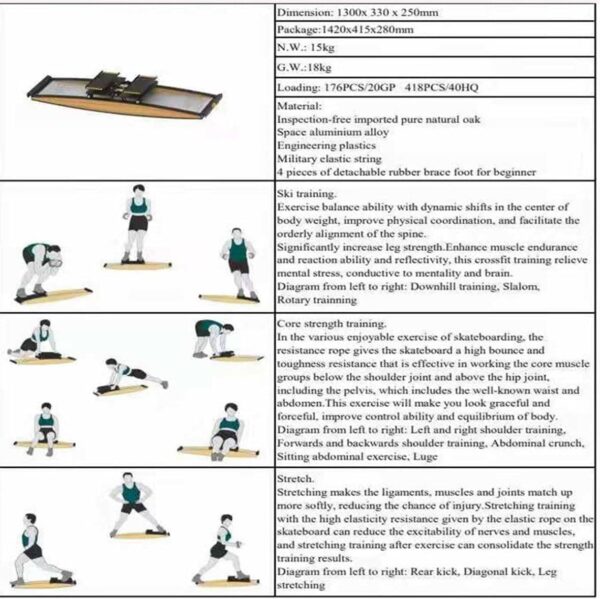 Máquina de esquí para fitness en el hogar, máquina de ejercicios de esquí, simulador de entrenamiento de esquí en interiores, máquina de ejercicios cardiovasculares multifunción, para entrenamiento - Image 6