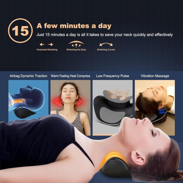 Masajeador de Cuello y Hombros con Función de Calor, EMS Masajeador Cervical Eléctrico con Bolsa de Aire, Relajador de Cuello y Cervicales, Neck Cloud, 4 Modos, Masajeadores para Impulsos - Image 3