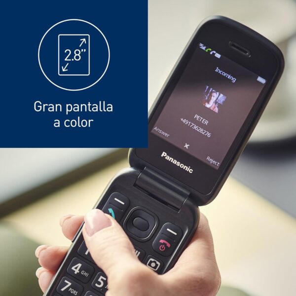 Panasonic KX-TU550EXR 4G Essentials Clamshell Teléfono Móvil para Personas Mayores, Cámara de 1.2 MP, con Pantalla Grande de 2.8", 300 Horas de Tiempo en Espera, Rojo - Image 4