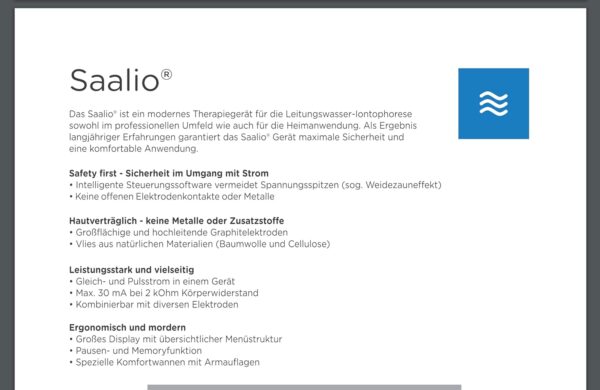 Saalio® DE Set - Iontoforesis contra la sudoración en manos/pies (igual a pulso) - Image 8