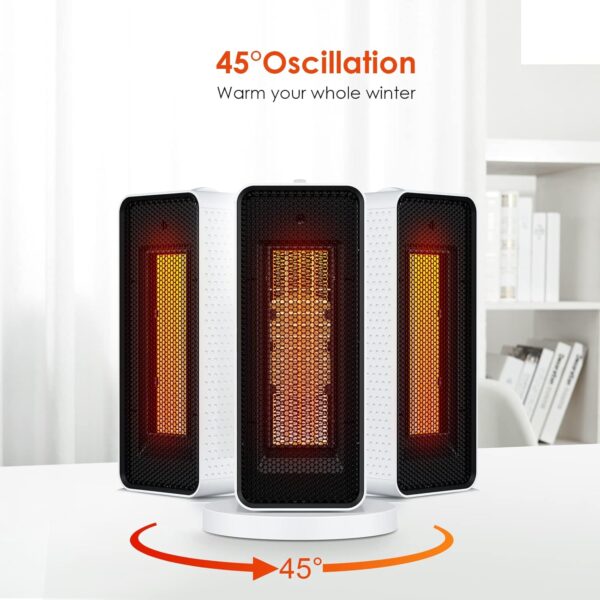 Calentador portátil Calefactor Bajo Consumo Baño Ninonly 11200W Calefactor Bajo Consumo con 90° Oscilación Automática, Protección Contra Sobrecalentamiento y Volcado 6 Modos para Casa, Habitaciones - Image 6