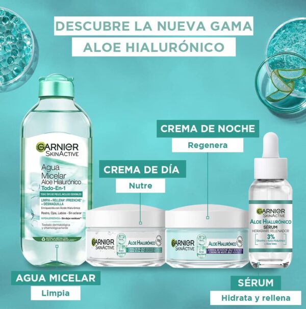 Garnier SkinActive Crema de Noche de Ácido Hialurónico y Aloe Vera , 50ml - Image 4