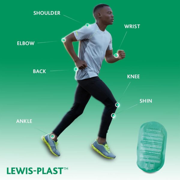 LEWIS-PLAST Premium Frío frío Gel reutilizable con la carcasa - Envoltura de calor frío para la rodilla, espalda, cadera y cuello. Bolsas de gel calientes frías para el dolor - Image 6
