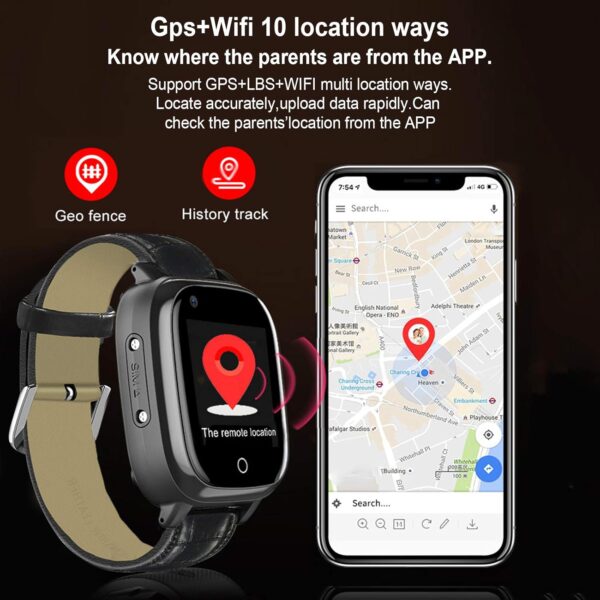 Reloj Inteligente con GPS 4G para niños Mayores, Monitor de presión ​Arterial de frecuencia cardíaca IP67 Impermeable rastreador SOS GPS Alzheimer Anti-perdida Relojes Regalo para papá mamá - Image 3