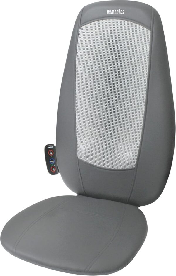 Homedics Shiatsu Asiento Masajeador Eléctrico para Espalda y Hombros – Silla Ajustable para el Hogar y Oficina- Gris Deluxe Shiatsu Masajeador Eléctrico para Pies con Calor - Image 3