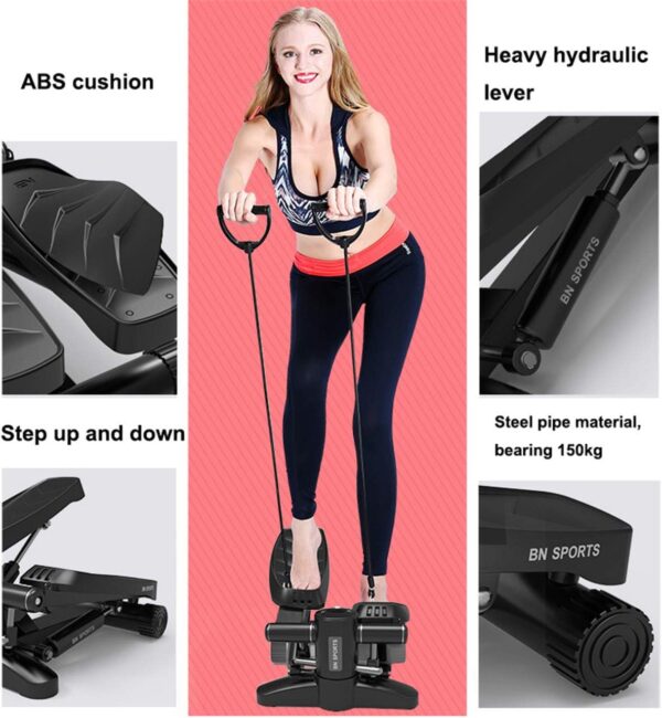JHKGY Mini Paso A Paso,Escalera De Fitness Interior De Pasos,con Bandas De Resistencia,Máquina para Entrenamiento De Ejercicios con Monitor LCD,para Principiantes Y Profesionales - Image 6