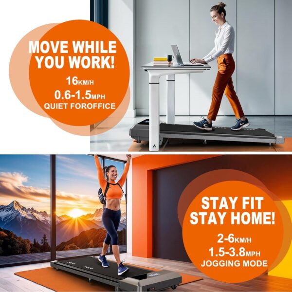 MettleMatic Cinta de Correr Plegable - Inclinación del 6.5%,Walking Pad con Motor de 2,25 CV, Control Remoto,Compatible con la aplicación,100% Premontado,Garantía de 2 Años - Image 7