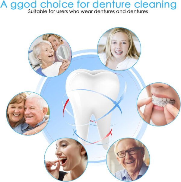 Cozlly Caja Almacenamiento de Dentaduras, Caja de Baño para Dentadura, Contenedor de Dentaduras con Cesta de Drenaje y Cepillar Limpieza, Cajas para Ortodoncia, Caja de Limpieza de Dentadura Postiza - Image 4