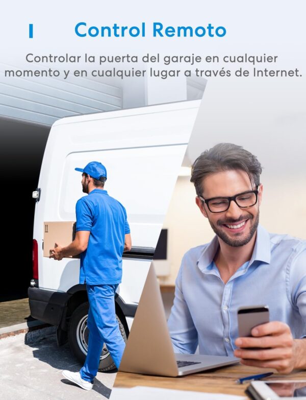 Meross Abridor de Puertas de Garaje Inteligente, Abridor WiFi Garaje, Mando por App, Control por Voz, Compatible con Alexa, Google Home y SmartThings, No Requiere Hub, 2,4GHz - Image 3