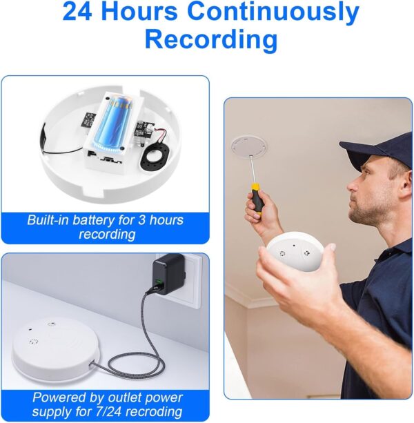 Cámara Espía WiFi, 2.4G/5G Inalambricas Camara Oculta Detectora de Humo 1080P HD, Mini Cámara de Vigilancia Seguridad con Detector de Movimiento IR Visión Nocturna - Image 6