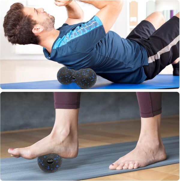 NIUQIGE Set de Bolas de Fascia - Bola Individual y Doble para Liberación de Puntos Gatillo, Entrenamiento de Fascia y Alivio del Dolor - Ideal para Relajación Muscular y Masaje de Pies y Espalda - Image 7