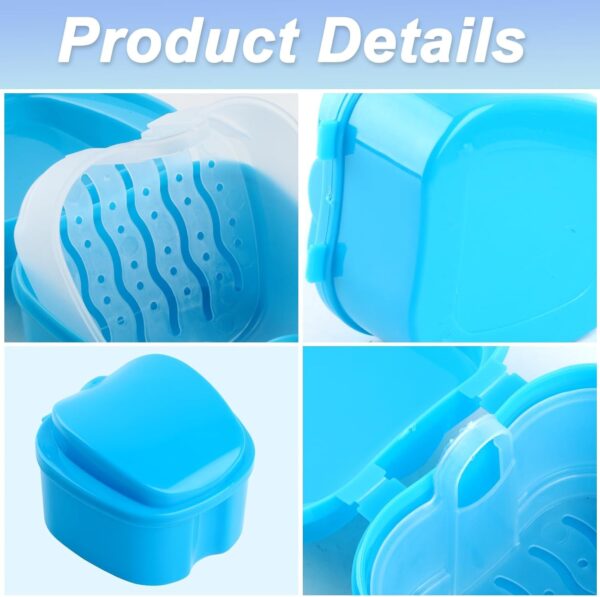 Caja de Baño de Dentadura Dental,Funda Invisalign Caja de Retención Caja de Dentadura Postiza Dental Ortodoncia Dientes Falsos Contenedor de Almacenamiento Caja de Dentadura Postiza para Viajes - Image 3